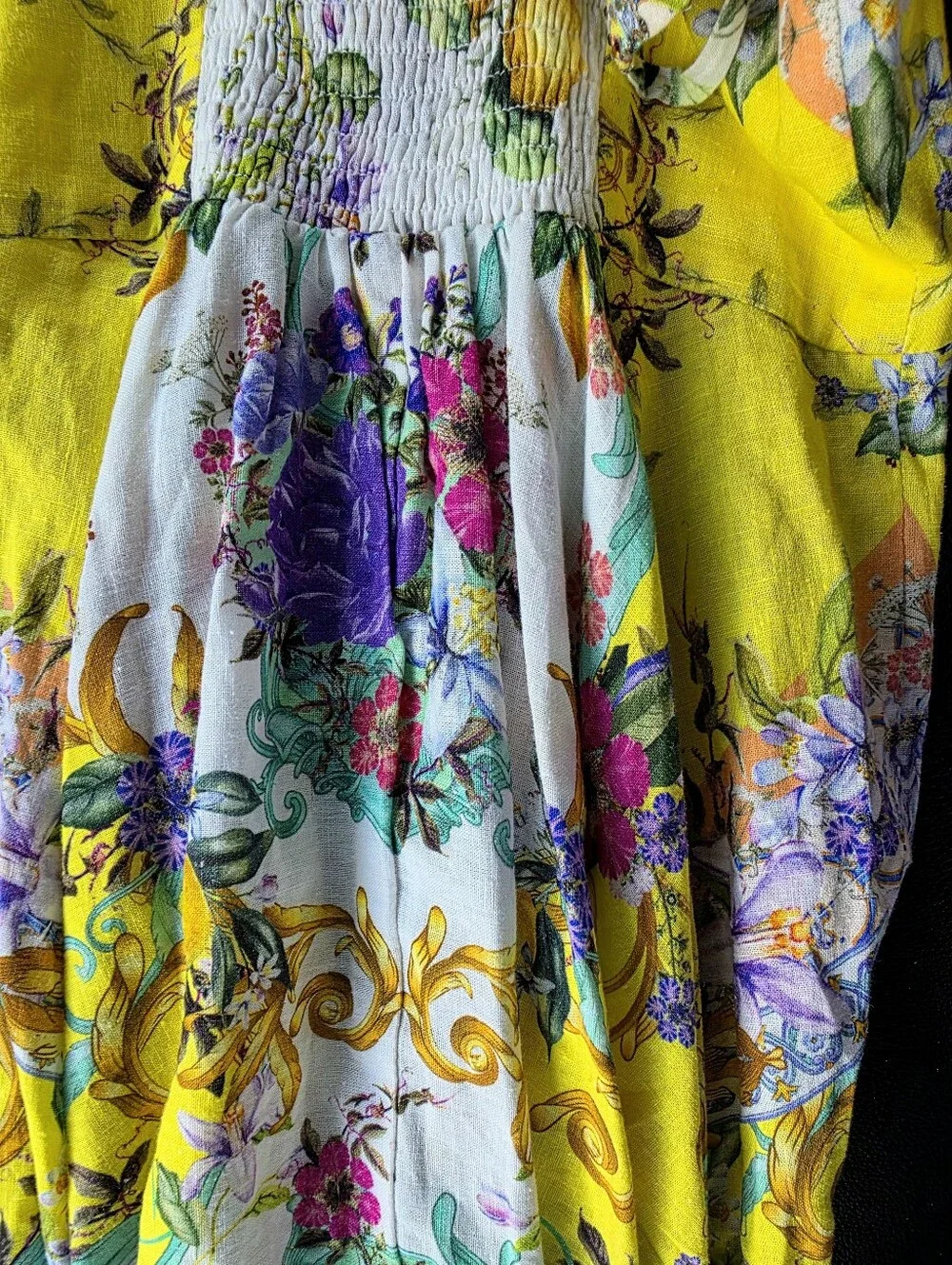 Milla By CAMILLA LUXERY AUSTRALIAN LINEN Bright Yellow Floral Girls' Sundress 4